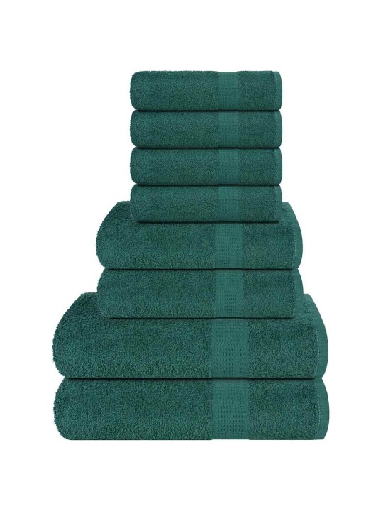 Rankšluosčių rinkinys, 8vnt., žali, 100% medvilnė, 360g/m²