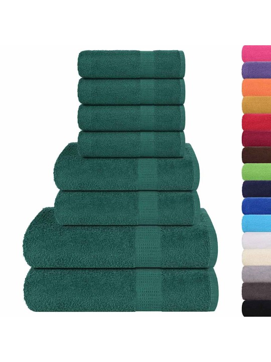 Rankšluosčių rinkinys, 8vnt., žali, 100% medvilnė, 360g/m²