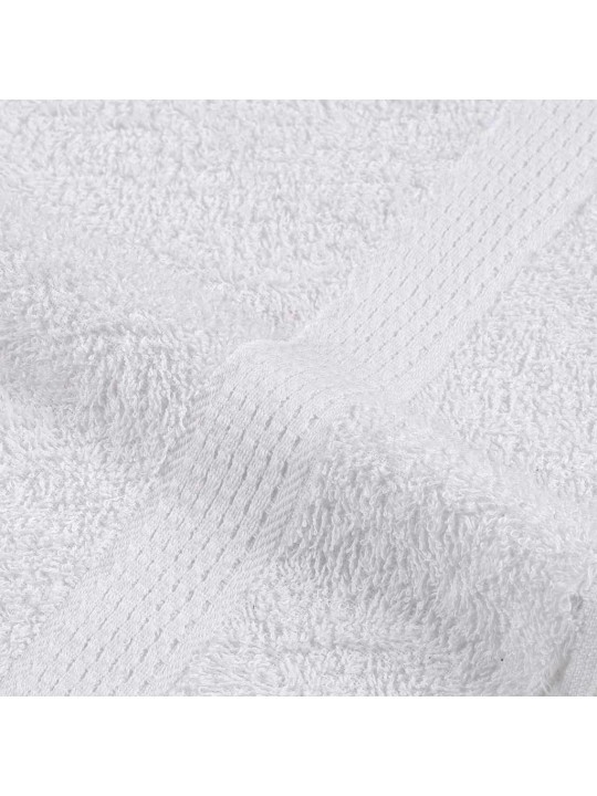 Rankšluosčių rinkinys, 6vnt., balti, 100% medvilnė, 360g/m²