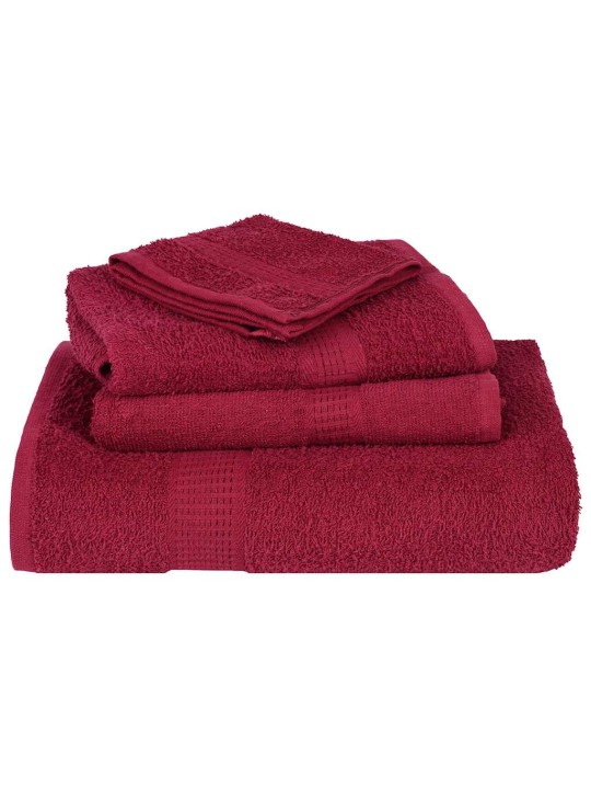 Rankšluosčių rinkinys, 6vnt., raudoni, 100% medvilnė, 360g/m²