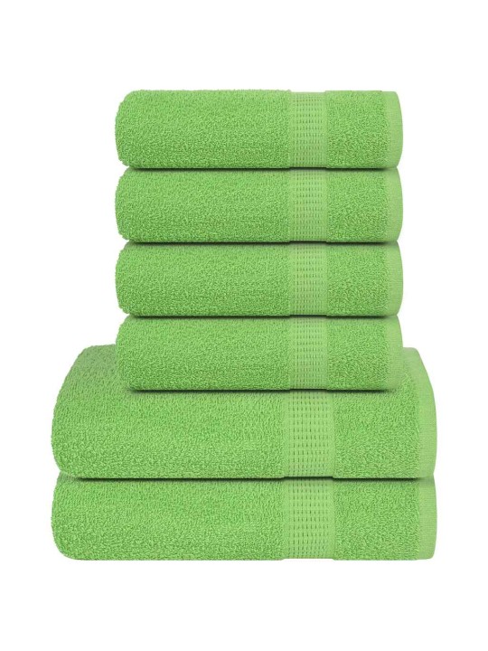 Rankšluosčių rinkinys, 6vnt., žali, 100% medvilnė, 360g/m²