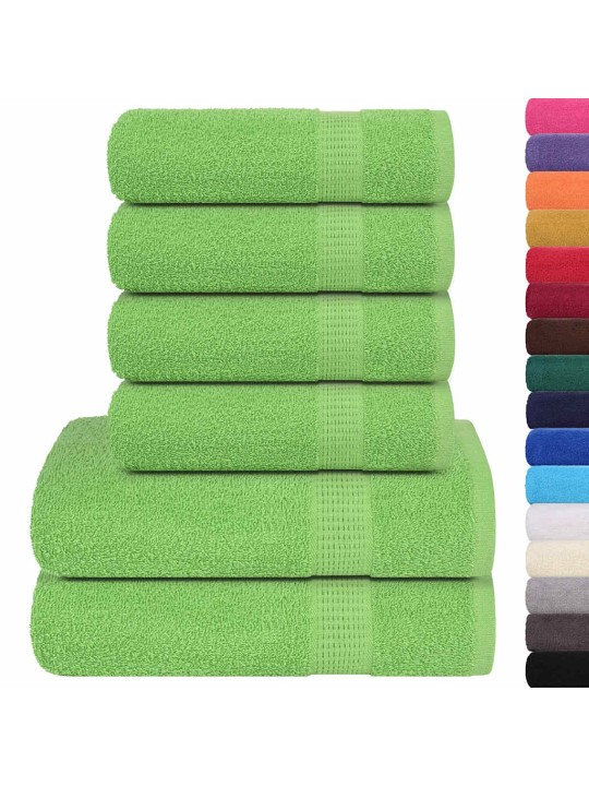 Rankšluosčių rinkinys, 6vnt., žali, 100% medvilnė, 360g/m²