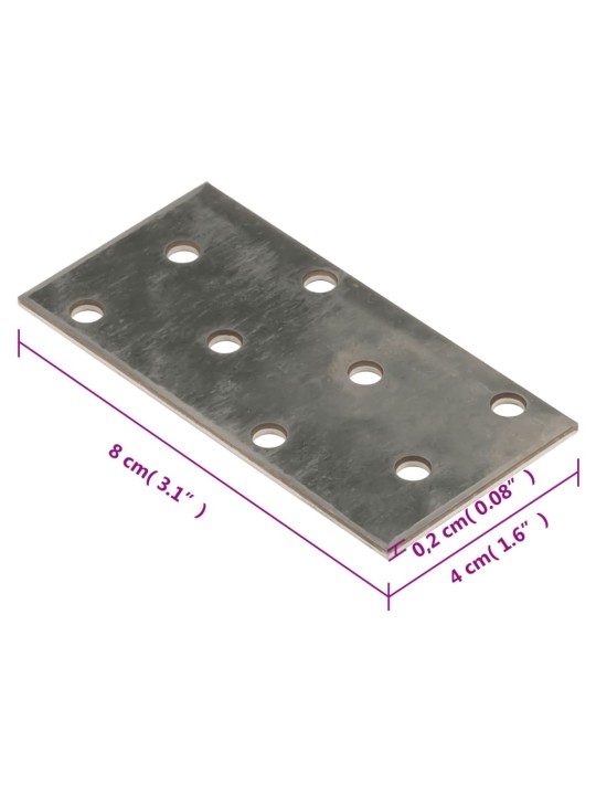 Perforuotos plokštės, 60vnt., 80x40mm, plienas, 2mm