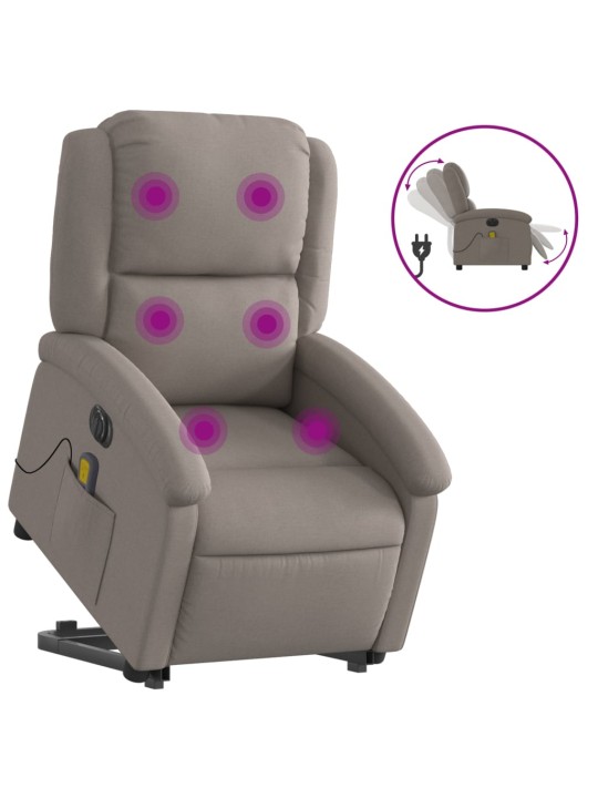 Atsistojantis elektrinis masažinis krėslas, taupe, audinys