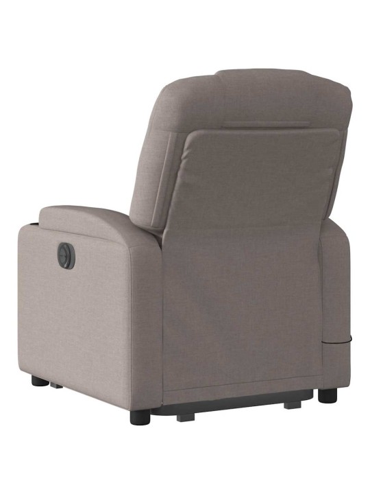 Atsistojantis elektrinis masažinis krėslas, taupe, audinys