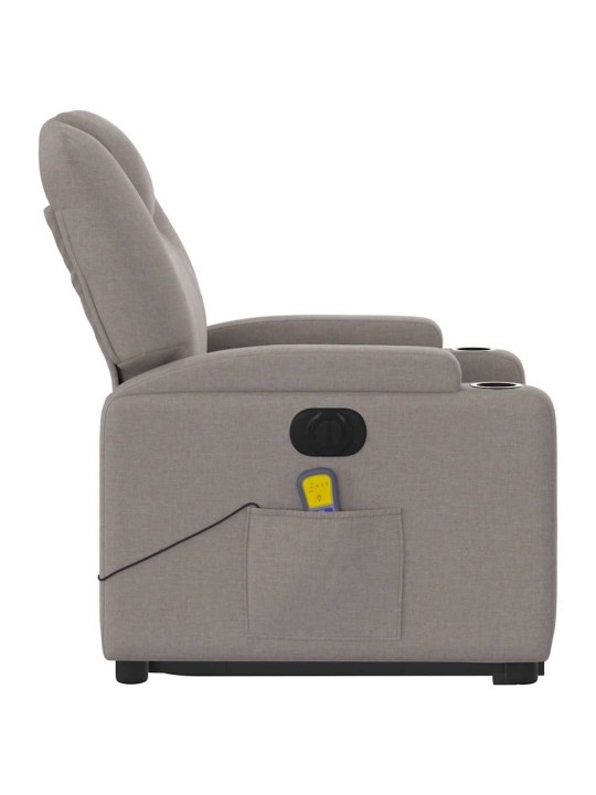 Atsistojantis elektrinis masažinis krėslas, taupe, audinys