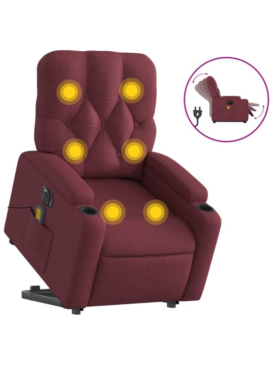 Atsistojantis elektrinis masažinis krėslas, vyno, audinys