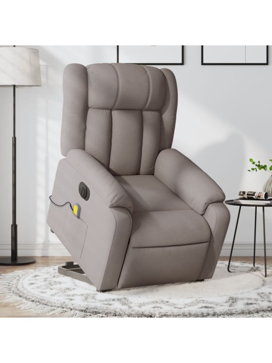 Atsistojantis elektrinis masažinis krėslas, taupe, audinys