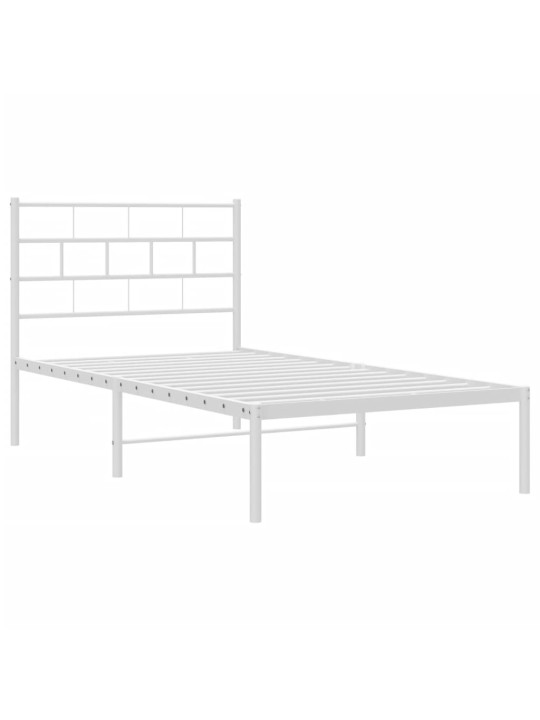 Metalinis lovos rėmas su galvūgaliu, baltos spalvos, 80x200cm