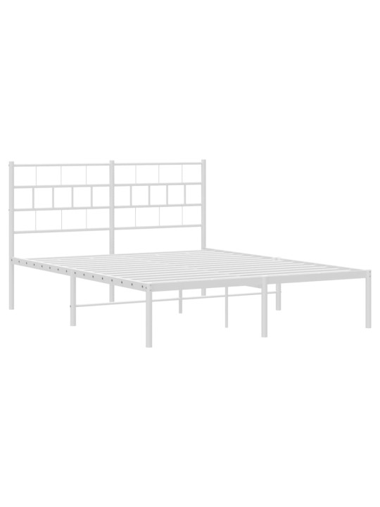 Metalinis lovos rėmas su galvūgaliu, baltos spalvos, 135x190cm