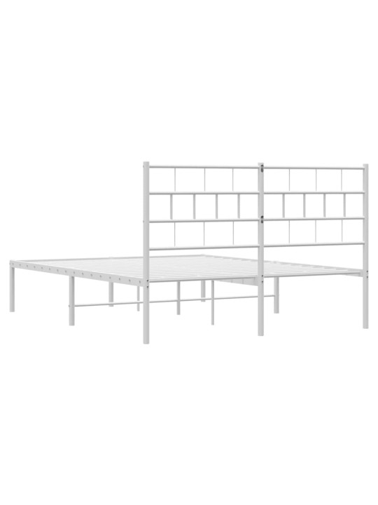 Metalinis lovos rėmas su galvūgaliu, baltos spalvos, 135x190cm