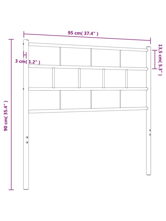 Metalinis galvūgalis, baltos spalvos, 90cm