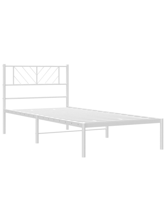 Metalinis lovos rėmas su galvūgaliu, baltos spalvos, 90x200cm