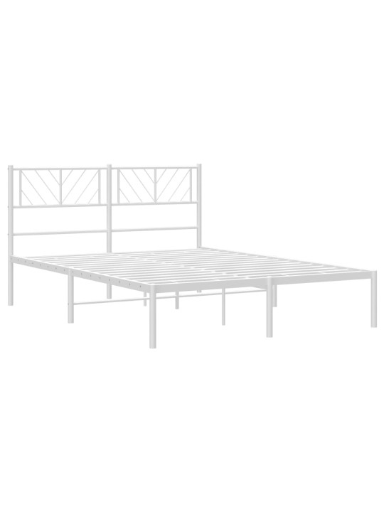 Metalinis lovos rėmas su galvūgaliu, baltos spalvos, 135x190cm