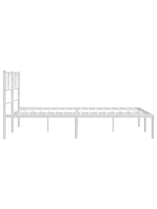Metalinis lovos rėmas su galvūgaliu, baltos spalvos, 135x190cm