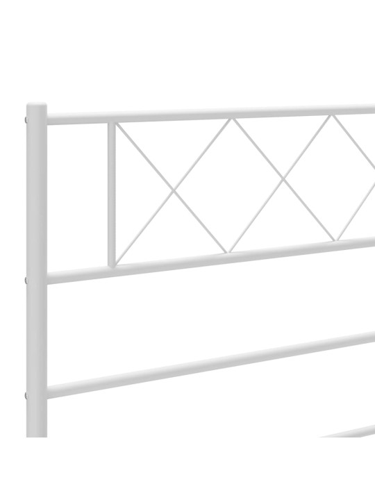 Metalinis lovos rėmas su galvūgaliu, baltos spalvos, 107x203cm