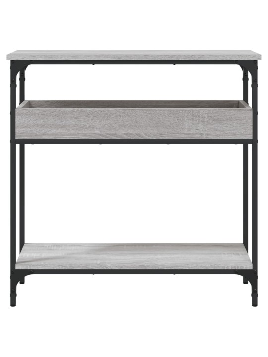 Konsolinis staliukas su lentyna, pilkas, 75x29x75cm, mediena