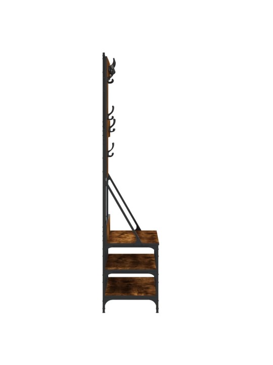 Drabužių kabykla su batų lentynomis, dūminė, 100x40x184cm