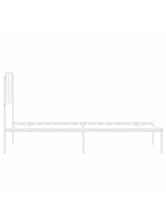 Metalinis lovos rėmas su galvūgaliu, baltos spalvos, 80x200cm