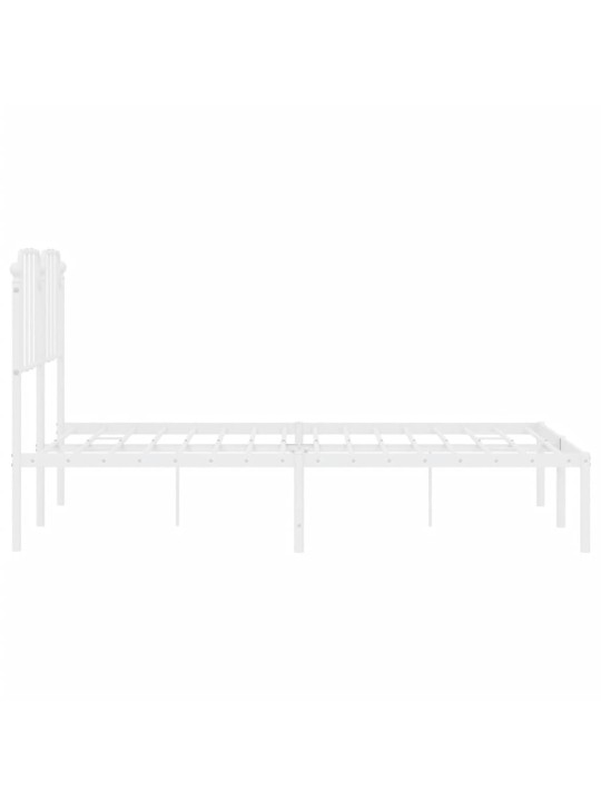 Metalinis lovos rėmas su galvūgaliu, baltos spalvos, 135x190cm