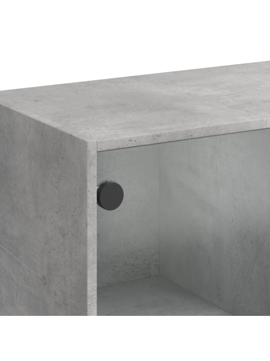 Kavos staliukas su stiklinėmis durelėmis, betono, 102x50x42cm