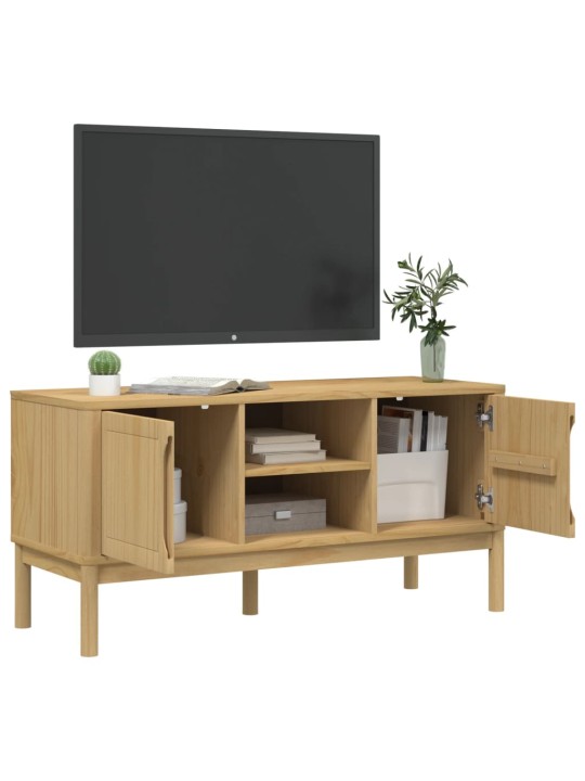 Televizoriaus spintelė FLORO, vaško ruda, 114x43x55cm, pušis