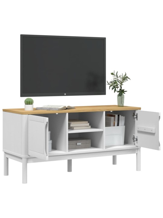Televizoriaus spintelė FLORO, balta, 114x43x55cm, pušis