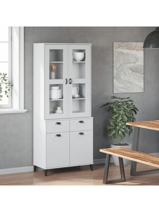 Komoda VIKEN, balta, 80x40x190cm, pušies medienos masyvas
