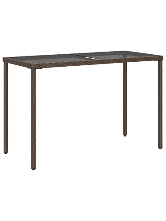 Stalas su stikliniu stalviršiu, rudas, 115x54x74cm, poliratanas