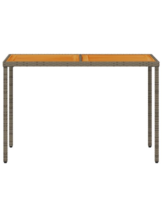 Stalas su akacijos stalviršiu, pilkas, 115x54x74cm, poliratanas
