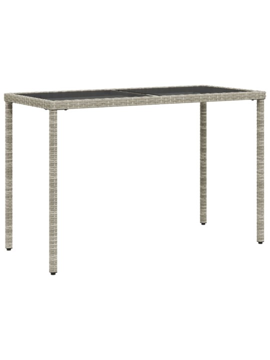 Stalas su stikliniu stalviršiu, pilkas, 115x54x74cm, PE ratanas