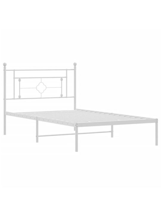 Metalinis lovos rėmas su galvūgaliu, baltos spalvos, 107x203cm