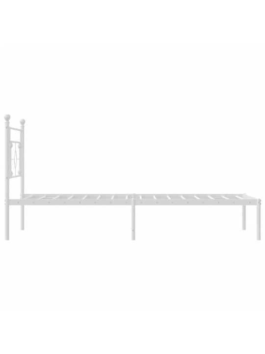 Metalinis lovos rėmas su galvūgaliu, baltos spalvos, 107x203cm