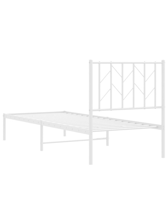 Metalinis lovos rėmas su galvūgaliu, baltos spalvos, 75x190cm