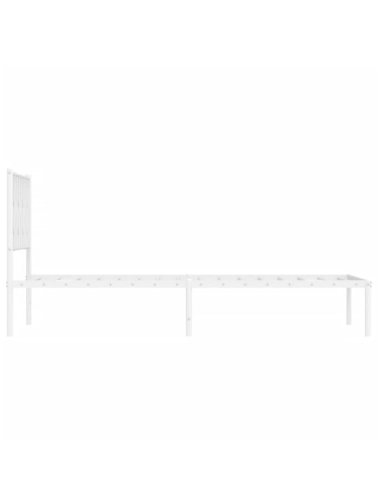 Metalinis lovos rėmas su galvūgaliu, baltos spalvos, 100x200cm