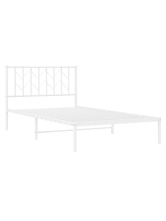 Metalinis lovos rėmas su galvūgaliu, baltos spalvos, 107x203cm