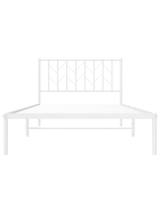 Metalinis lovos rėmas su galvūgaliu, baltos spalvos, 107x203cm