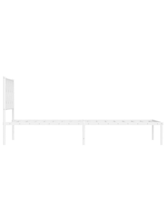 Metalinis lovos rėmas su galvūgaliu, baltos spalvos, 107x203cm
