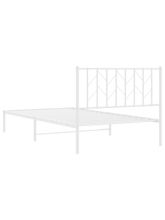 Metalinis lovos rėmas su galvūgaliu, baltos spalvos, 107x203cm