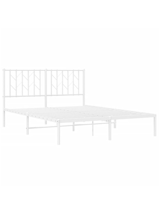 Metalinis lovos rėmas su galvūgaliu, baltos spalvos, 135x190cm