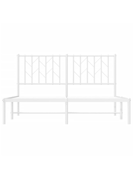 Metalinis lovos rėmas su galvūgaliu, baltos spalvos, 135x190cm
