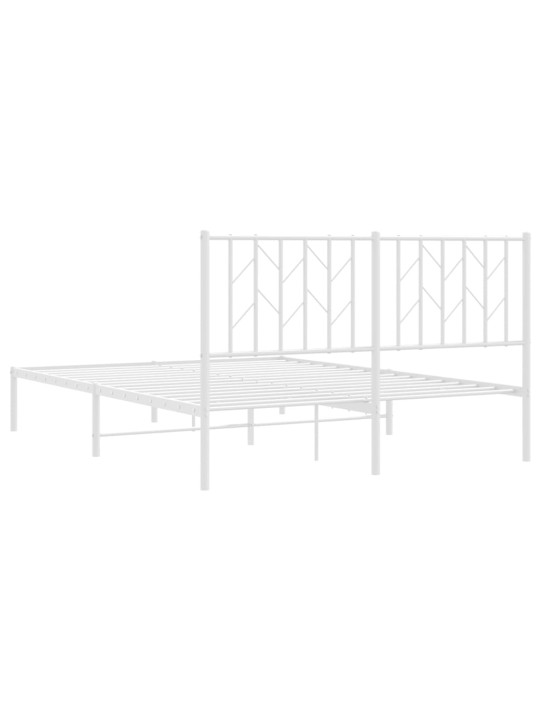 Metalinis lovos rėmas su galvūgaliu, baltos spalvos, 135x190cm