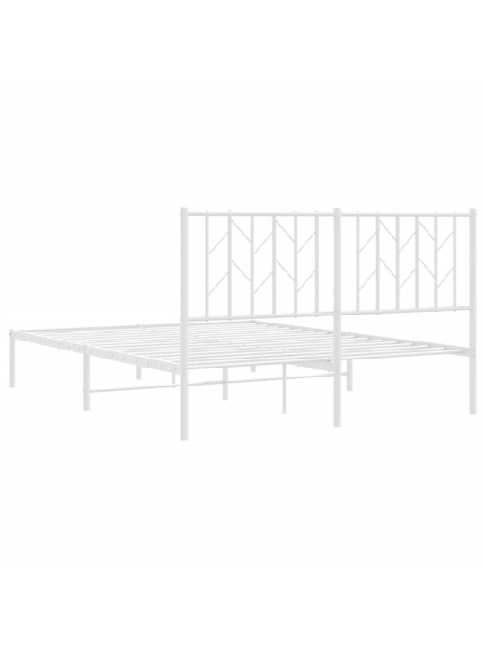 Metalinis lovos rėmas su galvūgaliu, baltos spalvos, 140x190cm