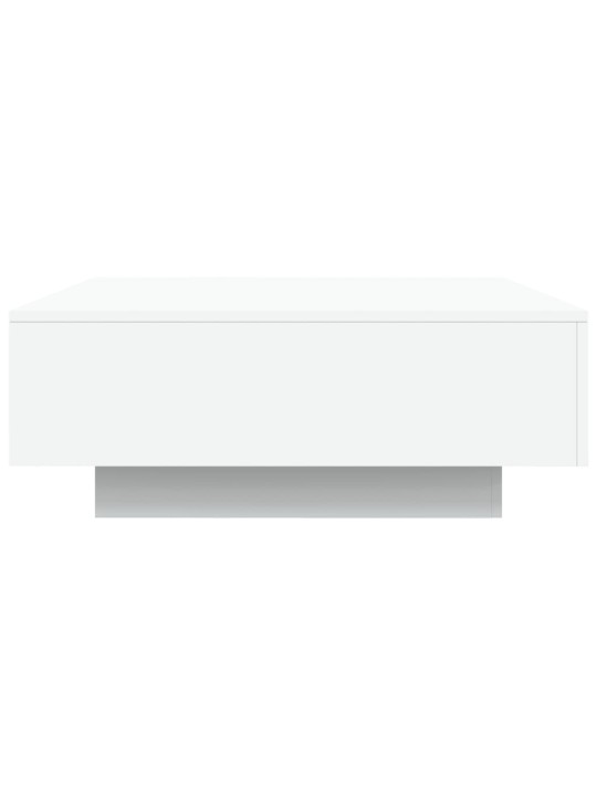 Kavos staliukas su LED lemputėmis, baltos spalvos, 80x80x31cm