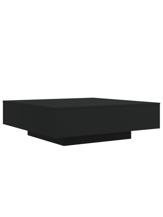 Kavos staliukas su LED lemputėmis, juodos spalvos, 100x100x31cm