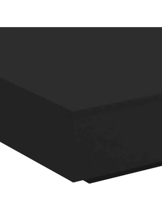 Kavos staliukas su LED lemputėmis, juodos spalvos, 100x100x31cm