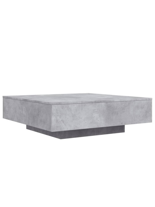 Kavos staliukas su LED lemputėmis, betono pilkas, 100x100x31cm