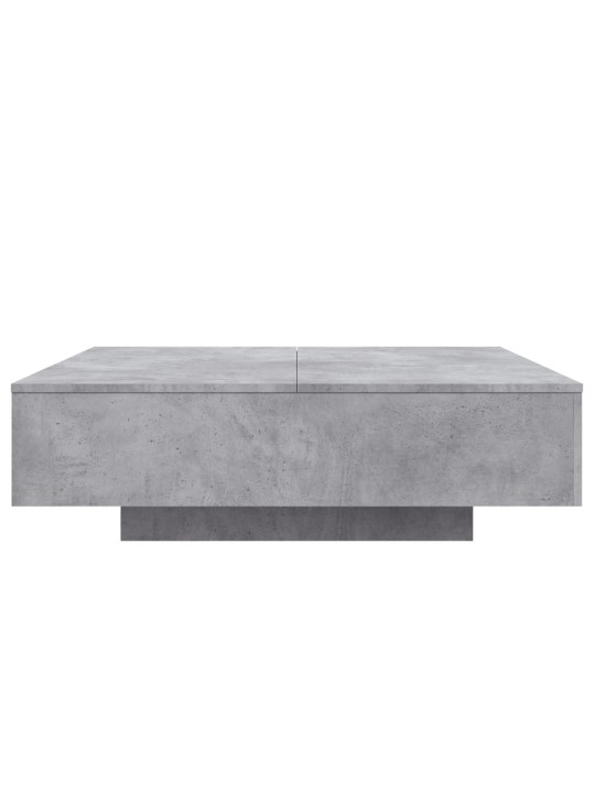 Kavos staliukas su LED lemputėmis, betono pilkas, 100x100x31cm