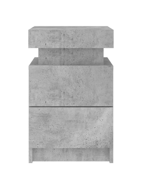 Naktinės spintelės su LED lemputėmis, 2vnt., betono, 35x39x55cm
