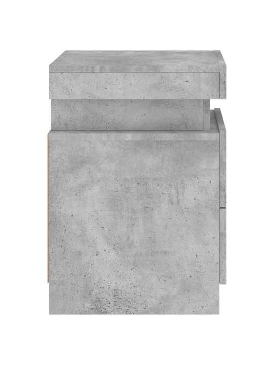 Naktinės spintelės su LED lemputėmis, 2vnt., betono, 35x39x55cm